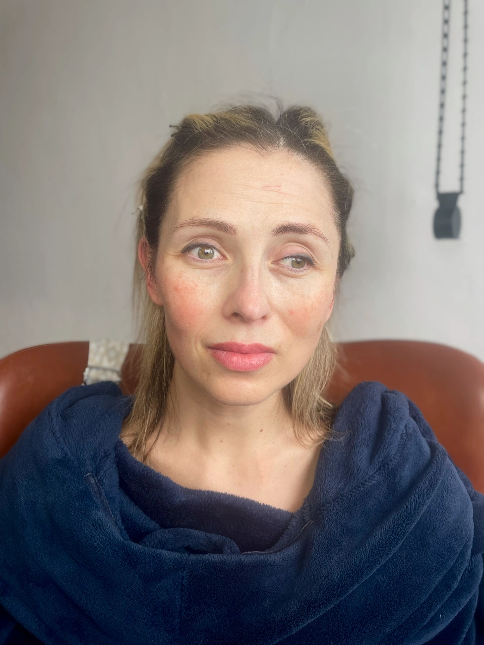 before makeup photo session for fashion model